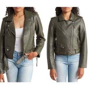 NWT Rebecca Minkoff Olive Green Women’s XSMALL Leather Moto Jacket